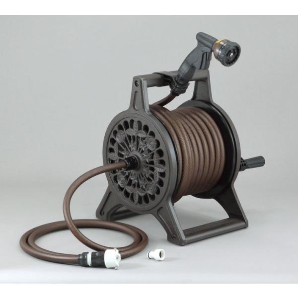 当店在庫処分特価　2台限り　ブロンズリール 20m ブラウン　三洋化成　散水ホースリール　Bronnze Reel BR4-XT20BRO