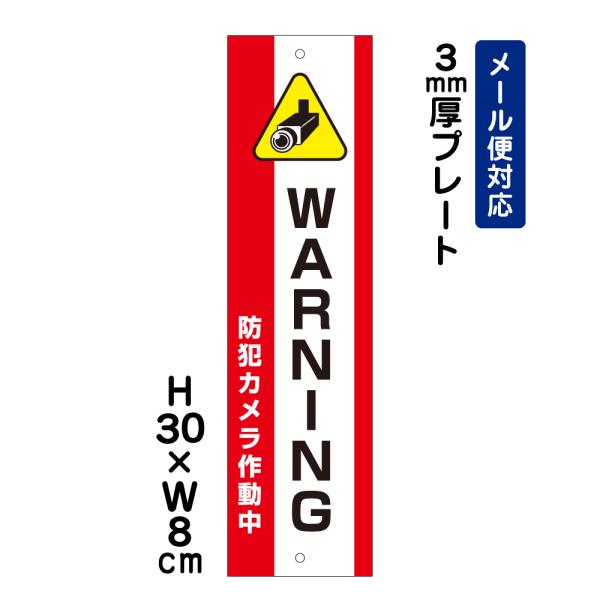 WARNING �h�ƃJ�����쓮�� 24H SECURITY SYSTEM /H30×W8cm �v���[�g �Ŕ� �N���h�~ ���ӏ��� �Ȉ� ATT-012t