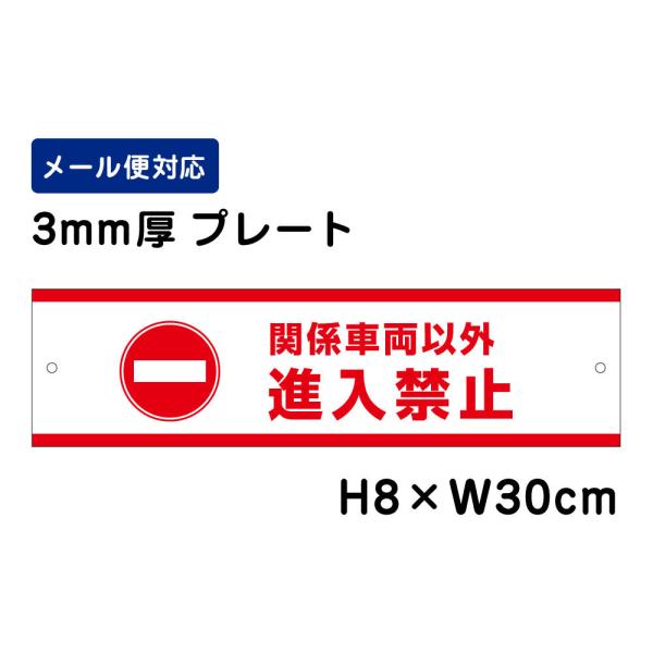 関係車両以外進入禁止 ピクト表示 /H8×W30cm プレート 看板 侵入防止  注意書き 安全対策 注意喚起  入口表記 屋外対応 ATT-1004
