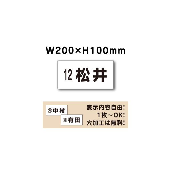 駐車場 名札プレート 名前表示 H100×W200ミリ 駐車場名札 番号 ネームプレート 社名プレート CN-1-4