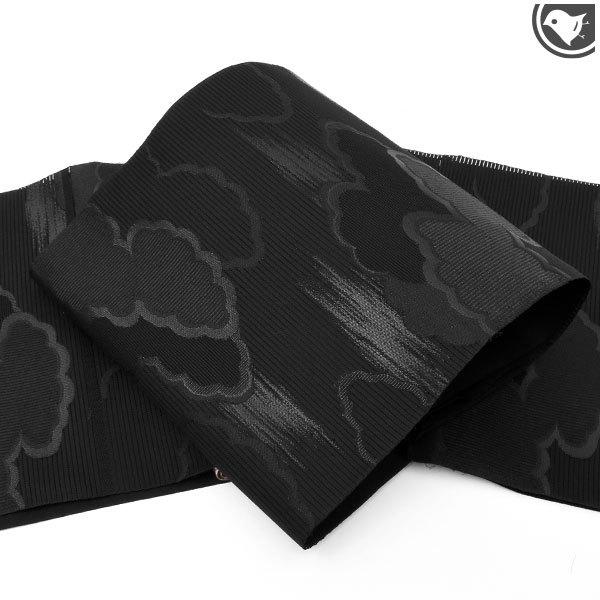 オーダー商品・黒共帯 喪服帯 単衣/夏 絽綴れ 西陣織老舗機屋 謹製  