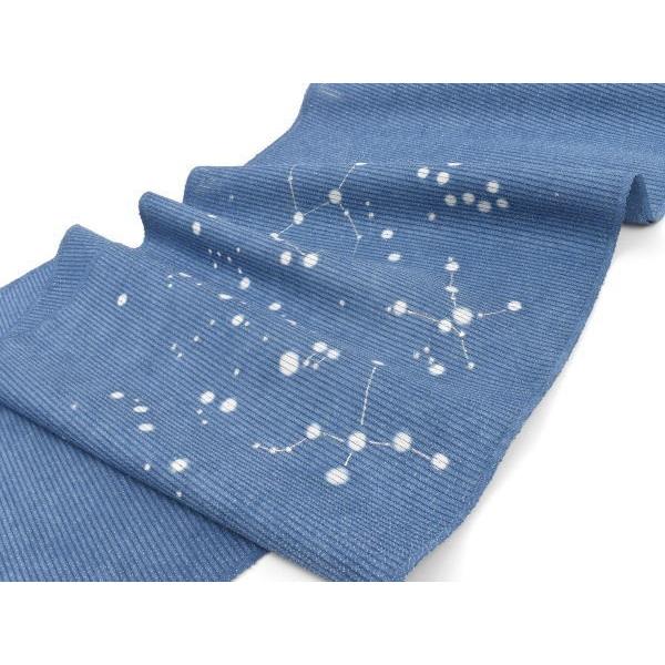 絽　絞り　染め　夏着物　小紋　星座 夏帯 星座 夏の大三角形 京絞り染め 老舗 健之助 謹製 銀絽織 九