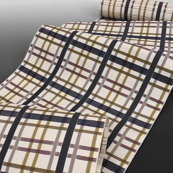 松装織物謹製 本場筑前博多織 金証紙 高級 正絹 八寸名古屋帯 格子柄 松装織物謹製 本場筑前博多織 金証紙 高級 正絹 八寸名古屋帯 格子