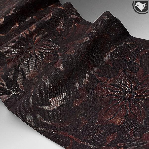 袋帯 オーダー商品 桝屋高尾 西陣織 黒うるし箔 李朝螺鈿唐草 正絹  