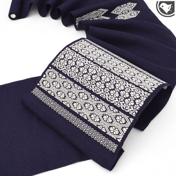 【日本伝統工芸】南部ひしざし ポーチ 青系 約20cm 日本伝統工芸】南部ひしざし ポーチ 青系 約20cm