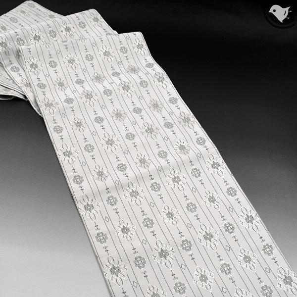 袋帯 西陣 まいづる 謹製 煌妃宝飾華文 袋帯 白 正絹 日本製 :18249:帯 