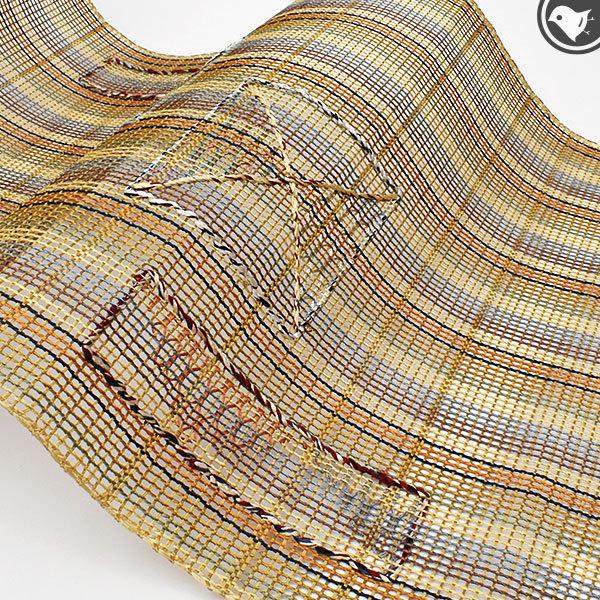 ちょい訳あり帯 新古帯 西陣織 老舗 都 謹製 羅織 八寸 名古屋帯 正絹  