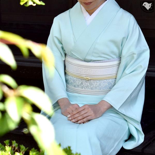 博多帯 夏帯 黒木織物 謹製 小花文様 献上透け織 金印 八寸 名古屋帯