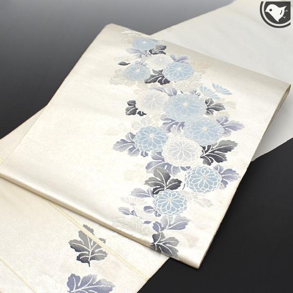 未使用 西陣織 九寸名古屋帯 箔糸（夏帯】鳥獣戯画 西陣織 名古屋帯 未  