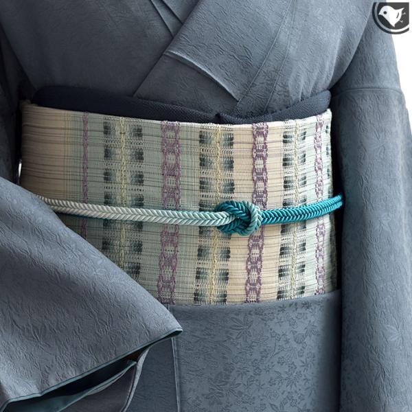 A4サイズ対応　紬帯　白菊の花　リメイク　江戸打紐ハンドルバッグ 帯リメイクバッグ 本金箔 四季花鳥図屏風 綿入りふかふか和装