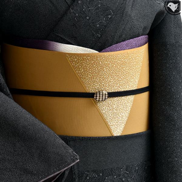 名古屋帯 染め帯 日本工芸会正会員 高橋寛 作 蒔糊技法 手刺繍 塩瀬地