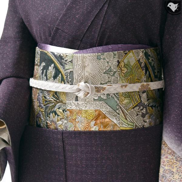 本金唐革 京都 名門 織匠川島 謹製 袋帯 本革 日本製 【帯専門店おびや