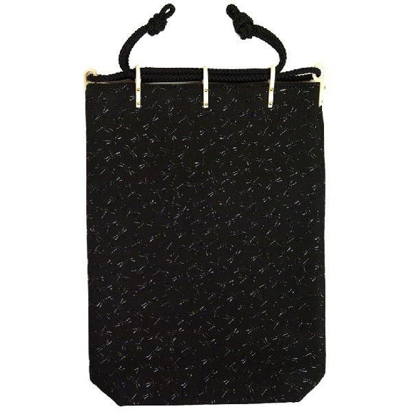 特別価格！甲州印伝 合切袋 マチ付 黒地に黒トンボ（勝虫）柄 印傳屋  