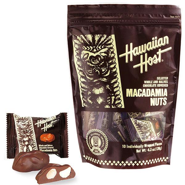 ハワイアンホースト マカダミアナッツチョコTIKI スタンドバッグ9粒｜ハワイ土産 お菓子 お返し お礼 手土産 チョコレート
