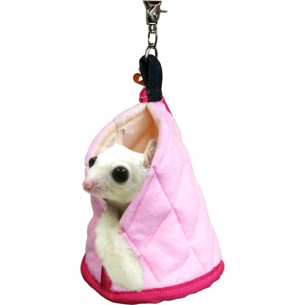 モモンガハウス(大きい花柄) ボアピンク   特大サイズ  2400円 レインボー] モモンガ専用ポケット！あったかモモンガ袋（ピンク