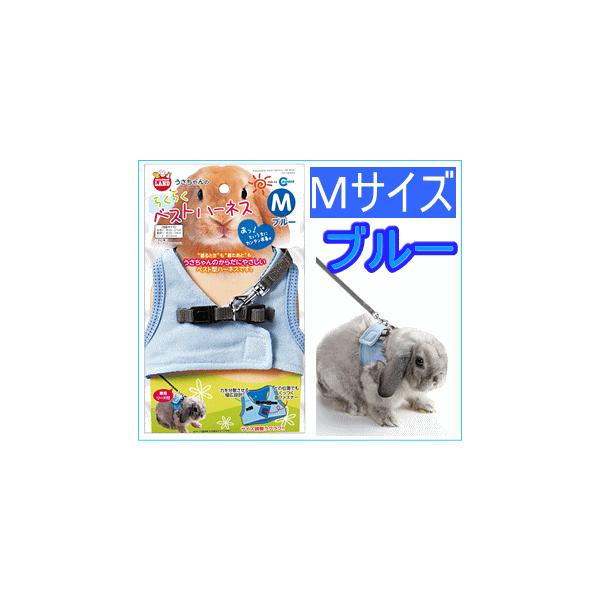 【単品、まとめ数応相談】うさちゃんのらくらくベストハーネスＭ(ブルー）×6 e-petyasan_4906456546764