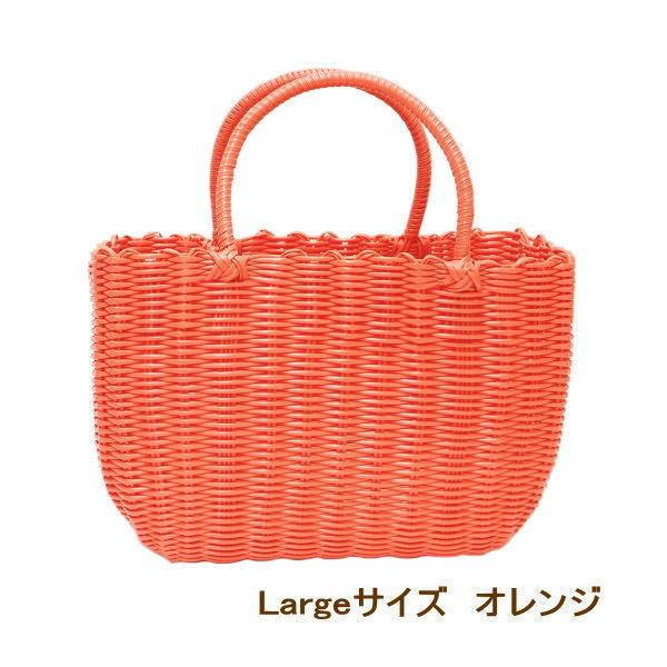 オレンジ パーチャスバッグ かごバッグ 温泉 ビニール製 バスケット