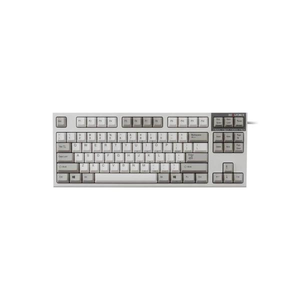 キーボード 有線 USB 英語 テンキーレス 87配列 無接点 アイボリー 