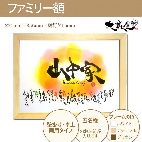 ファミリー額・M（背景：ウォーム、フレーム：ナチュラル） :fmfl-m-06 