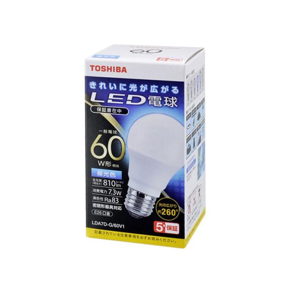 TOSHIBA（東芝） LED電球 E26 60W形相当 昼光色｜LDA7D-G/60V1R 16