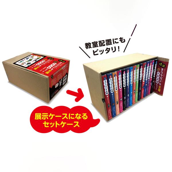 大人気シリーズ『妖怪レストラン』の姉妹版として刊行されたシリーズ ●怪談オウマガドキ学園　ドキドキセット （全15巻） 今回のドキドキセットは怪談オウマガドキ学園 ［図書館版］全30巻のうちの1巻〜15巻を収録。 学校の教室配置にもピッタリ...