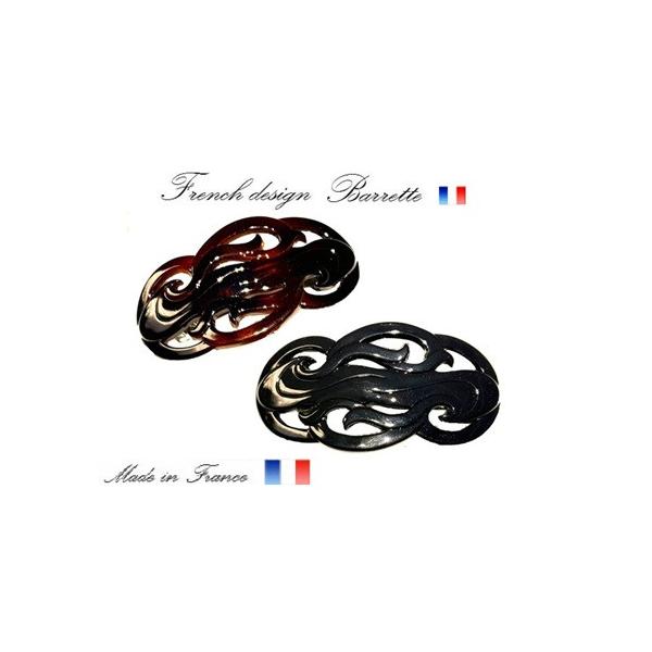 フランス製 バレッタ 透かし彫り調 デザイン   (9.4ｃｍ )