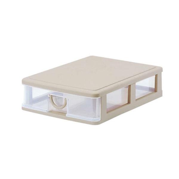 サンコープラスチックSankoPlastic 衣類収納薄型 エルピス 幅40.3×奥55.4×高13.5cm ソフトベージュ