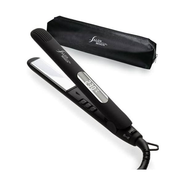 他サイト： SALONMOON サロンムーン ミニ ストレート ヘアアイロン 20mm カール もできる 2way コテ ブラック 耐熱 ケース付き 海外対応の商品画像