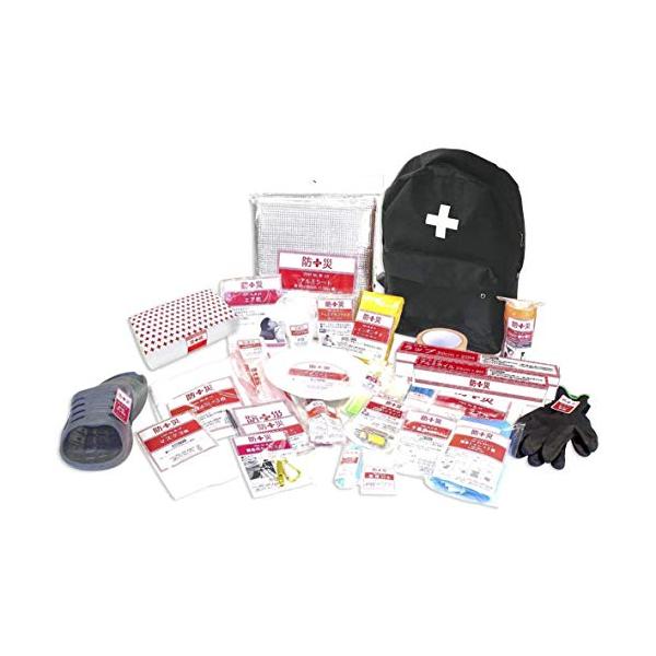 他サイト： 山善 防災リュック 30点 セット 防災士監修 一次避難用 給水バッグ 携帯用トイレ 大容量 ブラック YBG-30BKの商品画像