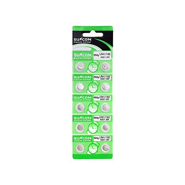 【並行輸入品】SUNCOM/サンコム LR41ボタン電池 10個パック 電卓や時計などに! _