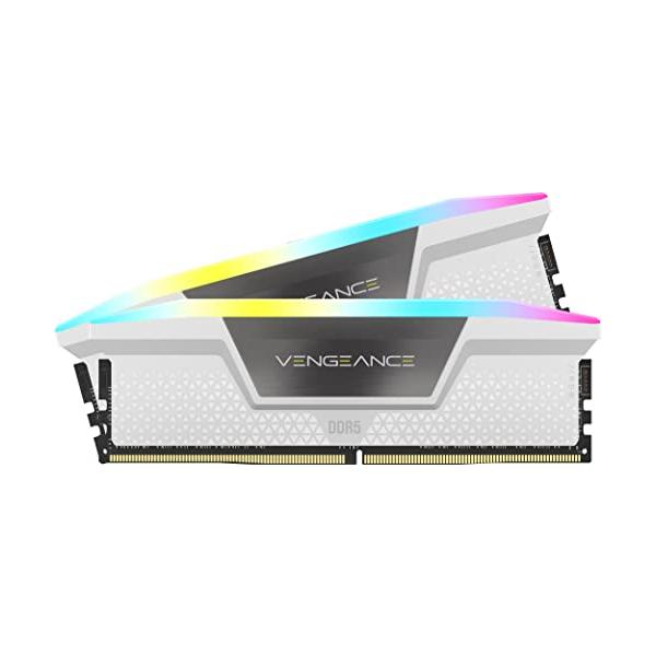 CORSAIR DDR5-5600MHz デスクトップPC用メモリ VENGEANCE RGB DDR5シリーズ PC5-44800 Intel XMP メモリキット 32GB ホワイト 16GB×2枚 CMH32GX5M2B
