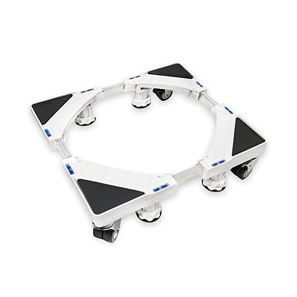 他サイト： Jutyua洗濯機台洗濯機置台キャスター付き冷蔵庫置台耐荷重500 KG制振性と遮音性4足4二輪防振パッド付き防水パンキャスター付き洗濯機頂起調節可能なの商品画像