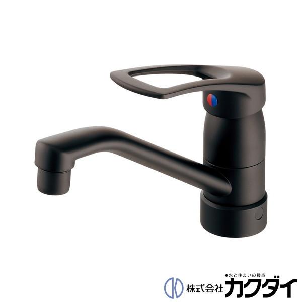 カクダイ KAKUDAI シングルレバー混合栓 マットブラック 混合水栓 117