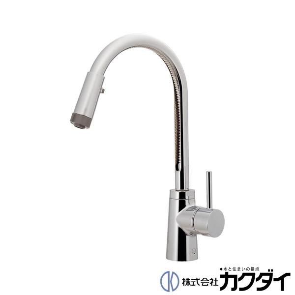 カクダイ（KAKUDAI） シングルレバー混合栓 シャワーつき 混合水栓 117