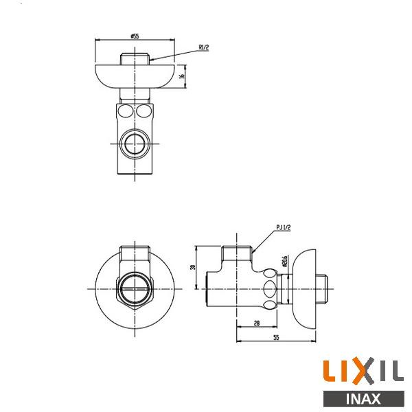 INAX（イナックス） INAX LIXIL CF-93-1 壁・床配管用止水栓