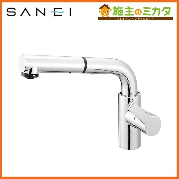 SANEI シングルワンホールスプレー混合栓 K87520JV-13 (水栓金具 SANEI シングルワンホールスプレー混合栓 K87520JV-13 (水栓金具