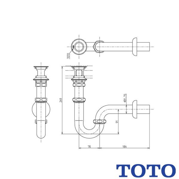 TOTO △TOTO 壁排水金具 T6PG Pトラップ 32mm : 施主のミカタ Yahoo!店