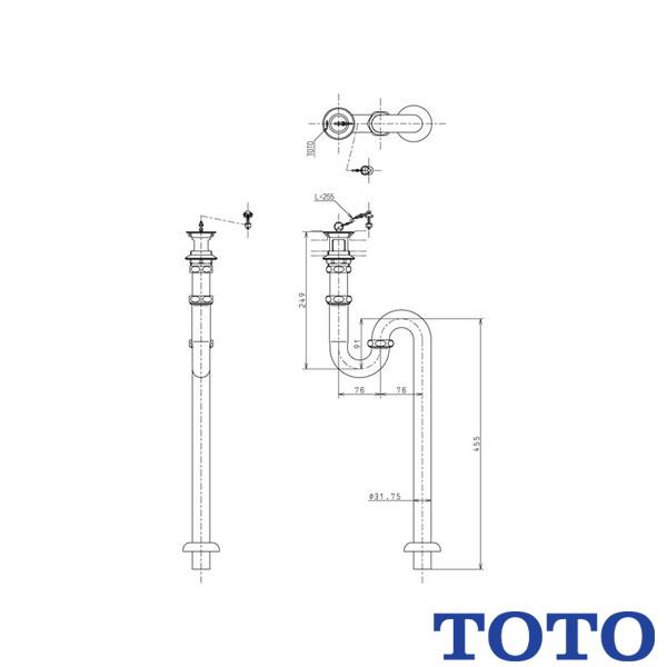 TOTO 床排水金具 T6S Sトラップ 32mm