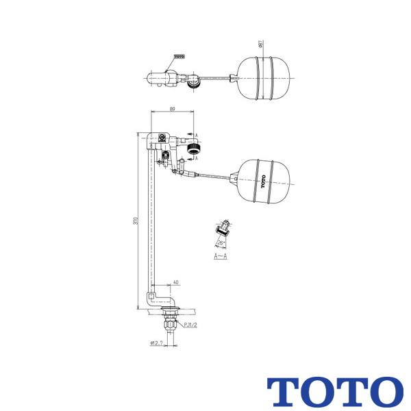 ▲TOTO 立形ロータンク用ボールタップ TS570AVN トイレ