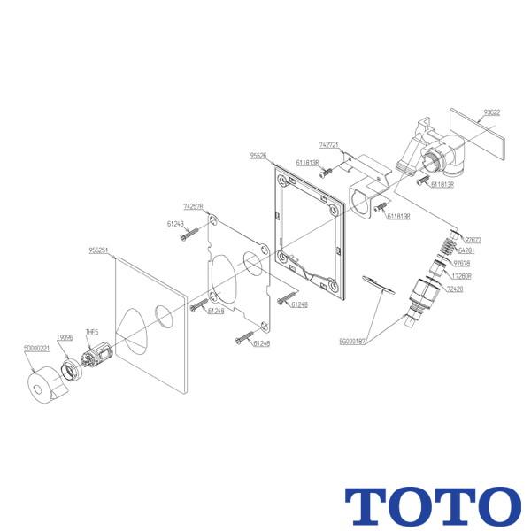 TOTO 洗濯機用横水栓 TWA10AP1R 埋込 ホース接続形 緊急止水
