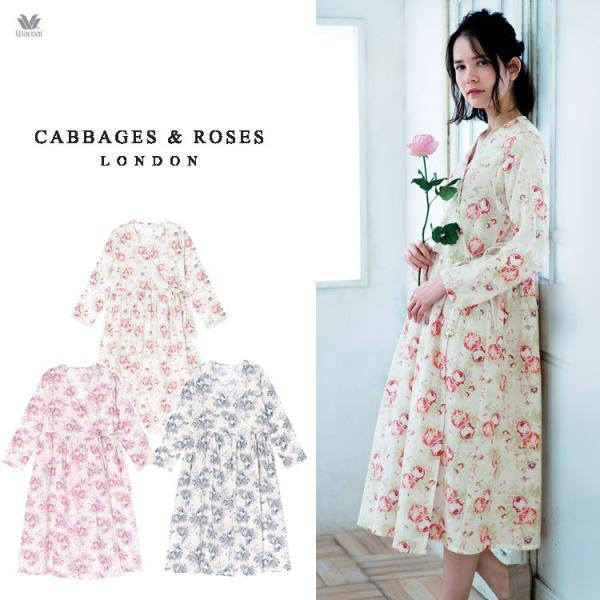 超人気の ワコール ワンピース キャベジズローゼズ 前開き 綿100 春 ルームウエア 超人気の Trieen Mx