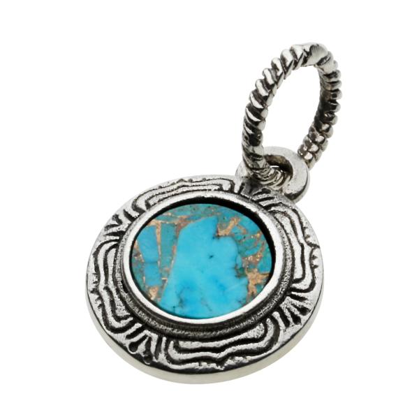 ターコイズ シルバーペンダント 925 トップ シルバーペンダント メンズ ネイティブ サークル ターコイズ シルバー