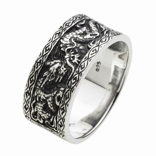 シルバーリング 指輪 メンズ 竜 龍 和風 和柄 ドラゴン シルバー925