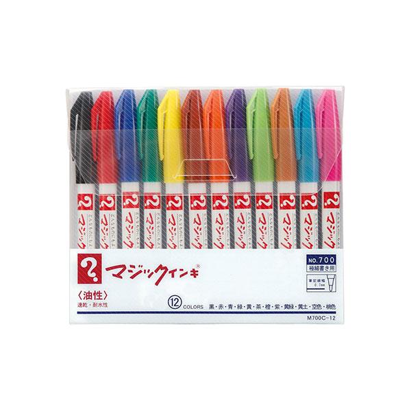 寺西化学 マジックインキ No.700 12色セット（M700C-12）（A-48585