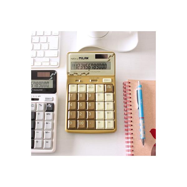ミラン 電卓 おしゃれ 12桁 デザイン かわいい 輸入文具 ミラン Milan 電卓 12桁 テンキー仕様 オリーブイエロー y 代購幫