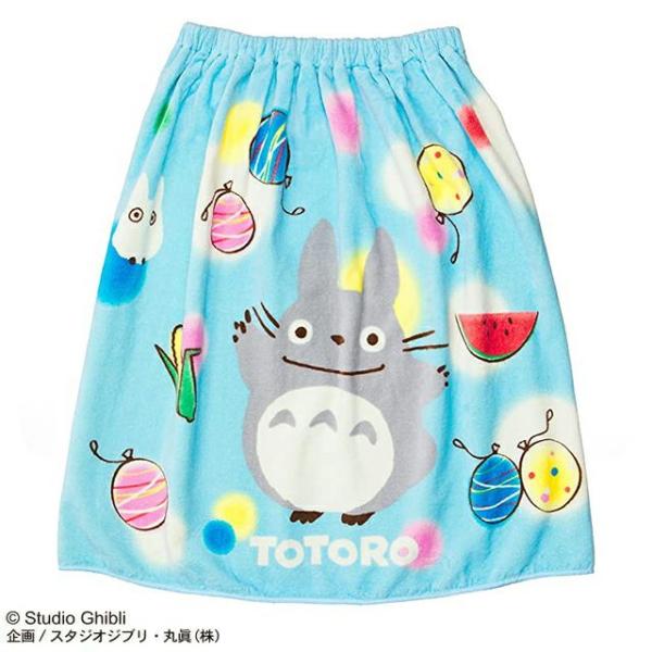 丸眞 マルシン マキマキタオル 巻きタオル 60cm丈 となりのトトロ トトロと夏休み ラップタオル 水泳小物 スイミング プール タオル 447989M
