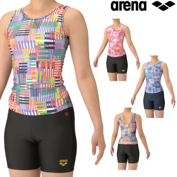 花柄 スポーツ用タンクトップ　arena フィットネス水着 アリーナ ARENA フィットネス水着 レディース セパレーツ