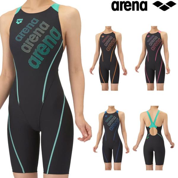 アリーナ ARENA 競泳水着 練習用水着 レディース トレーニングワンピーススパッツ オープンバック ハーフレッグ オールインワン タフスーツ タフスキンE 競泳練習水着 2025年秋冬モデル AS5FWM24L