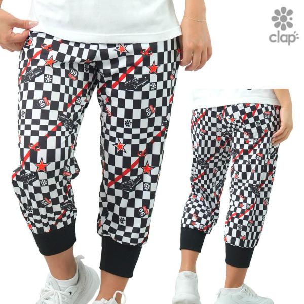 クラップ CLAP チェッカークラップ イージー レディース クロップドパンツ スポーツアパレル トレーニング フィットネス 女性 CE25022 clap（クラップ） チェッカークラップ イージー レディース クロップド