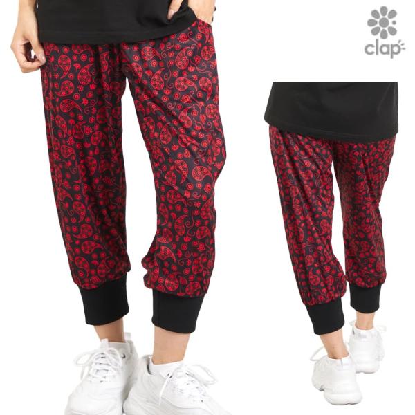 9月新作タグ付き新品❗️イージーパンツクラップclapZUMBA クラップ CLAP ペイズリークラップ イージー レディース クロップド